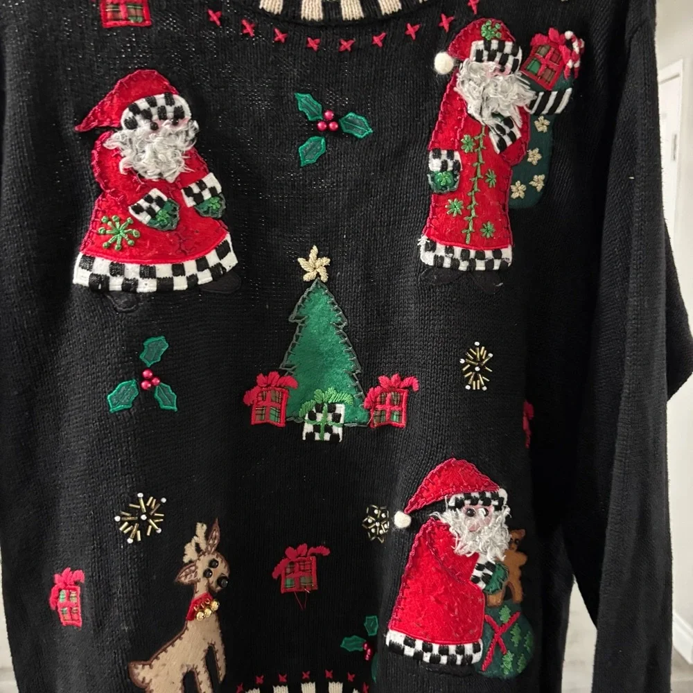 Vintage Lemon Grass 90s Ugly Christmas Sweater Size Medium Grandma Core - Picture 6 of 6